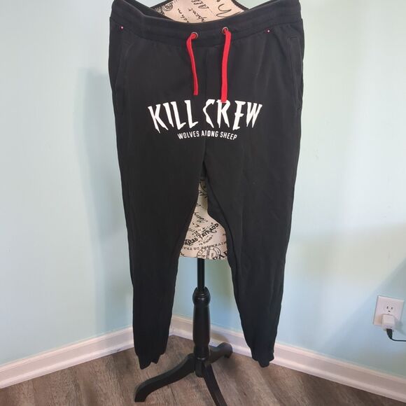 Kill Crew Men's Graphic-Print Drawstring Pocket Joggers Black large - Picture 1 of 6